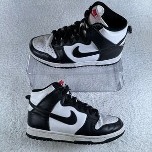 Nike Dunk High Panda Sneakers Women's Size 6.5 White Black Shoes Leather